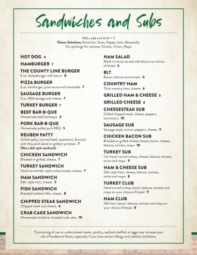 County Line Restaurant Menu - Image 4